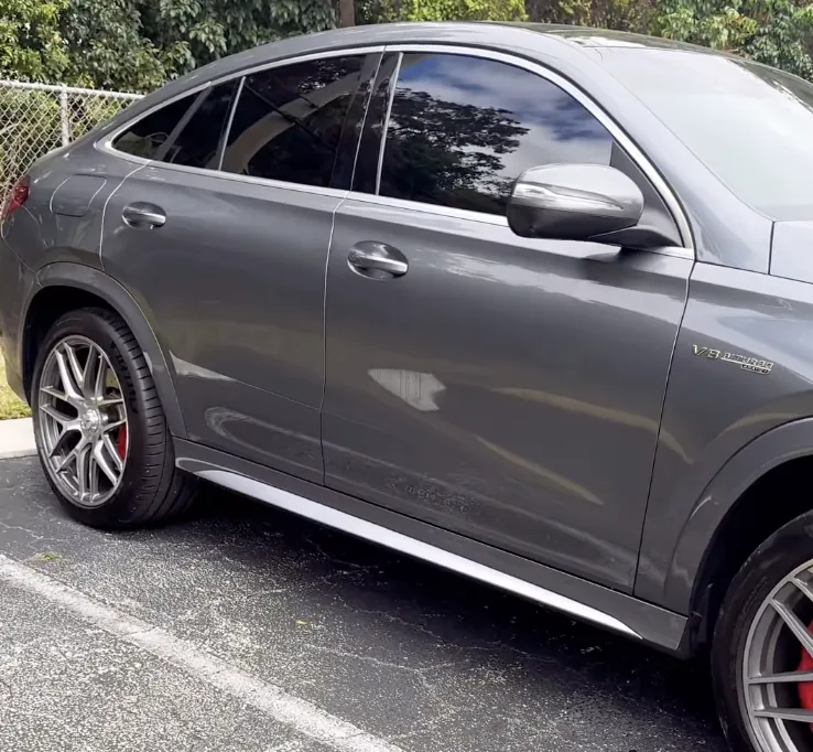 Grey Mercedes-AMG GLE coupe with tinted windows